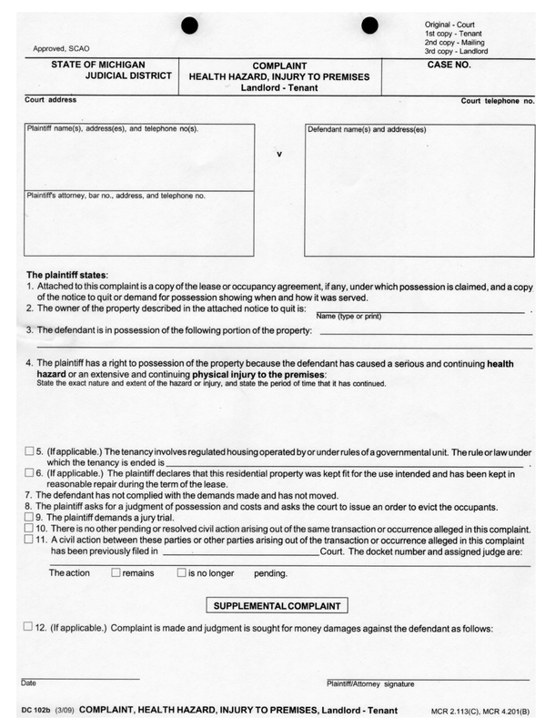 MICHIGAN SCAO APPROVED COURT FORM DC102B