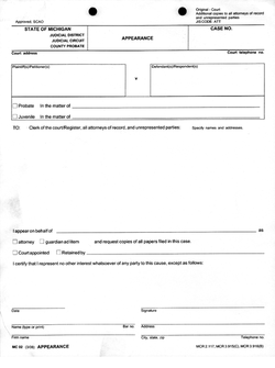 MICHIGAN SCAO APPROVED COURT FORM MC02